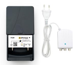 KIT AMPLI 1E UHF  21-48 (15-32dB) 5G LTE + ALIM 24 V 100 mA JOHANSSON