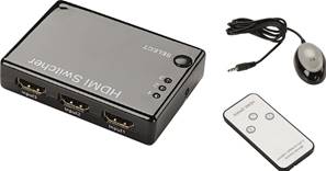 SELECTEUR HDMI 1080P 3 x 1 DEPORT IR + TELECOMMANDE