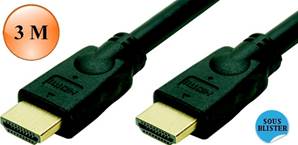 CORDON HDMI 2.0 HIGH SPEED WITH ETHERNET, Mâle / Mâle 3 M