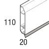 PLINTHE SL 110 x 20 mm BLANCHE 2 Mètres  REHAU