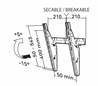 SUPPORT MURAL INCLINABLE à - 5° /+ 15° pour LCD 30"-90"  APPLIK ERARD