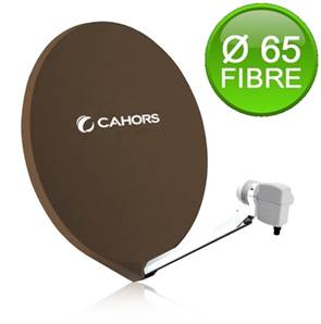 PARABOLE Ø 65 CM FIBRE BRUNE, arrière COMPO + LNB CAHORS